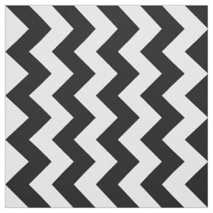 Vertical Black and White Chevron Stripe Zigzag Fabric