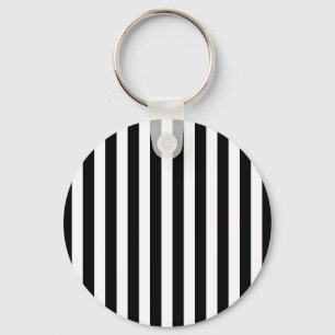 Vertical Black and white lines  Key Ring