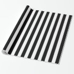 Vertical Black Classic Stripes Wrapping Paper<br><div class="desc">A retro style festive black and white stripes decor in horizontal or in vertical fashion are a modern classic graphic design style that always make for a great custom gift for yourself or for someone special on your list, these are sure to make an impression on any festive occasions. Email...</div>