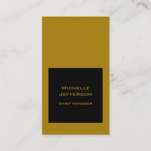 Vertical Black Gold Colour Modern Stylish Trendy Business Card