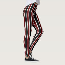 Vertical Black Maroon White Stripes Decor on