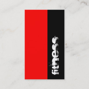 Vertical Black Red Fitness Sport Business Card