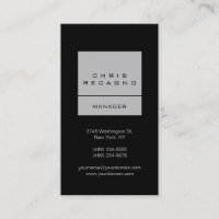 Vertical Black Silver Grey Stripe Business Card