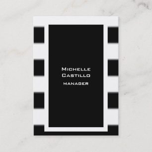 Vertical Black White Stripes Unique Professional Business Card