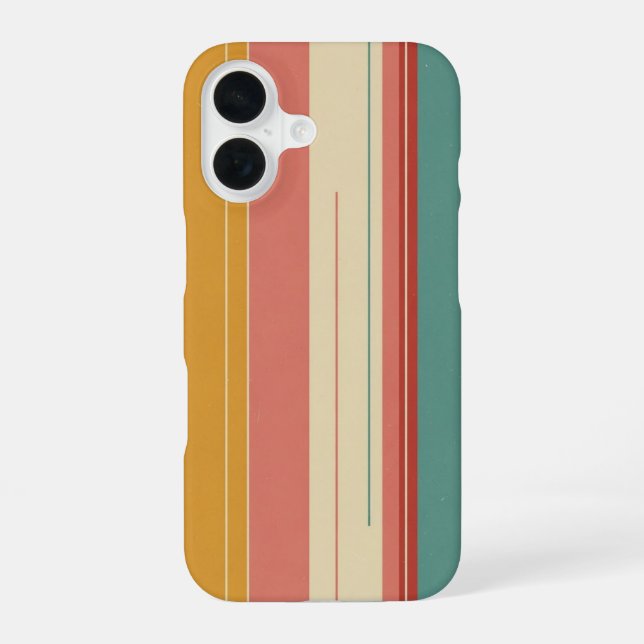 Vertical Blocks with Lines iPhone 16 Case (Back)