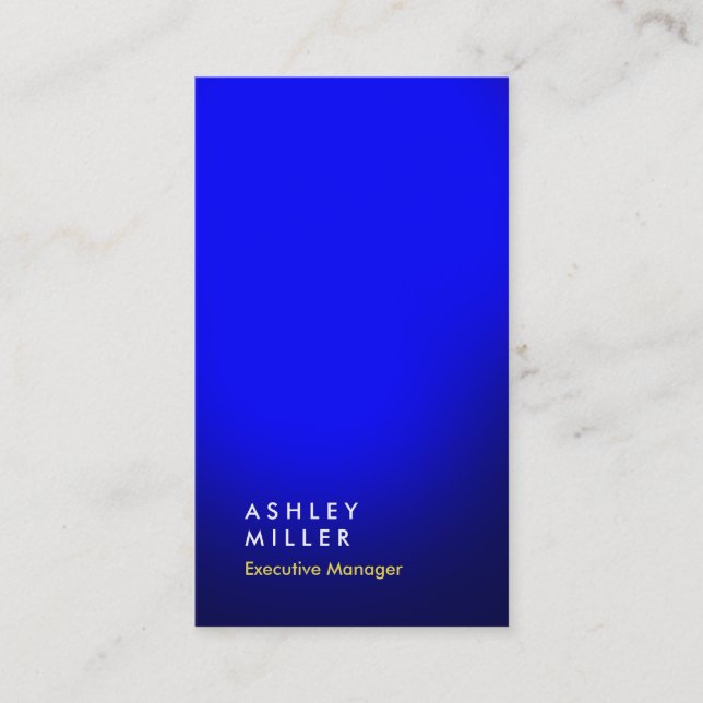 Vertical blue colour professional modern simple business card (Front)