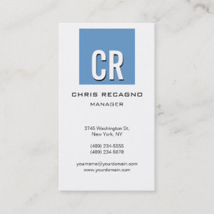 Vertical Blue Grey White Background Business Card