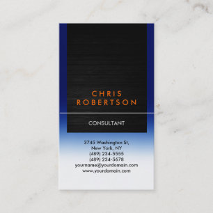 Vertical Blue Orange Wood Pattern Business Card
