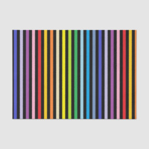 Vertical Broader Spectrum Rainbow and Black Stripe Tissue Paper