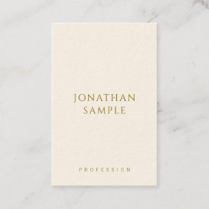 Vertical Business Card Custom Gold Text Template