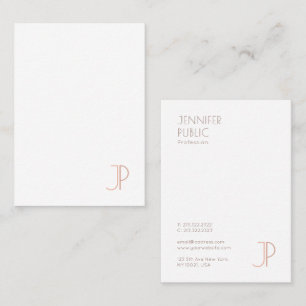 Vertical Business Card Template Elegant Monogram