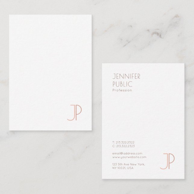 Vertical Business Card Template Elegant Monogram (Front/Back)