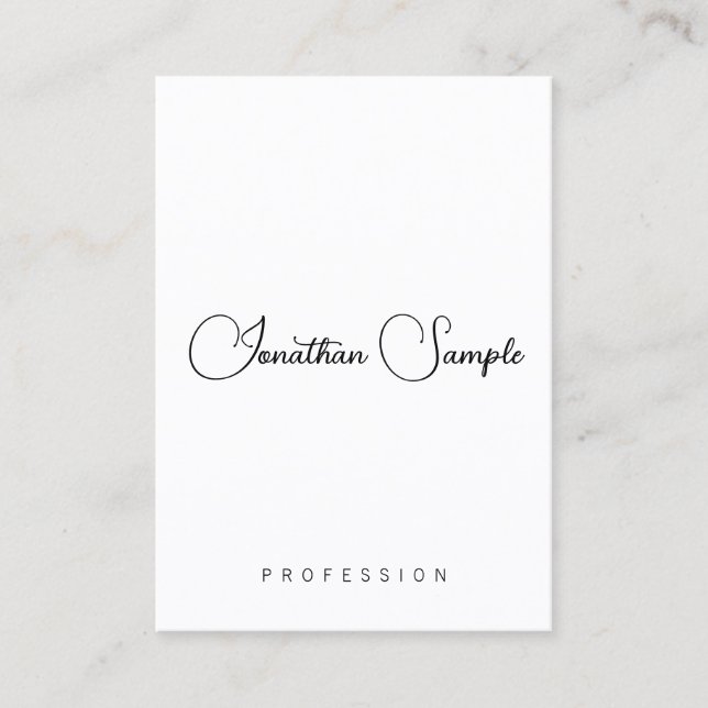 Vertical Business Card Typography Modern Template (Front)