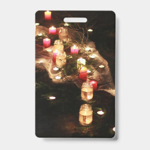 Vertical Candlelight Event Badge – Customisable ID Badge