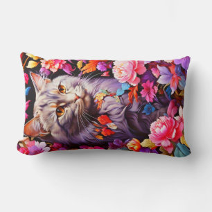 Vertical cat-themed lumbar for Cat Lover Cushion