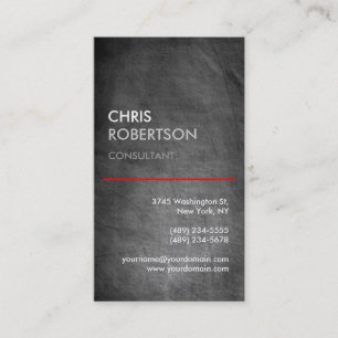 Vertical Chalkboard Grey Red Line Business Card