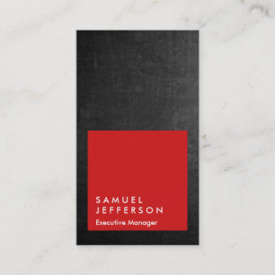 Vertical chalkboard grey red professional plain business card