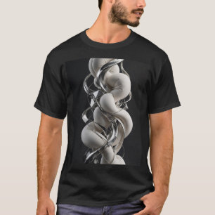 Vertical Chrome Twist - Premium 3D Abstrac T-Shirt