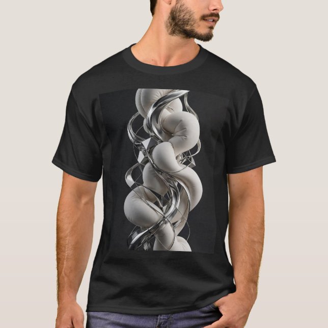 Vertical Chrome Twist - Premium 3D Abstrac T-Shirt (Front)