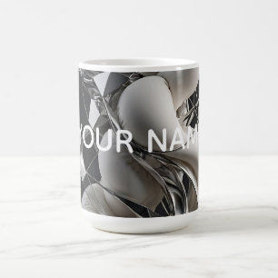 Vertical Chrome Twist - Premium 3D Abstract Coffee Mug