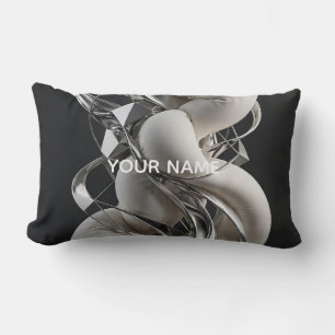 Vertical Chrome Twist - Premium 3D Abstract Lumbar Cushion