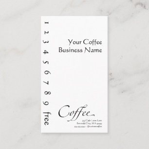 Vertical Coffee Punchcard Loyalty Card
