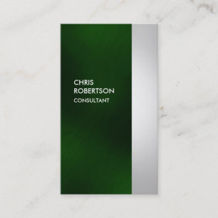 Vertical Colourful Green Grey Stripes Business Car Card