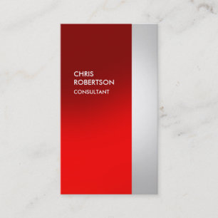Vertical Colourful Red Grey Stripes Business Card