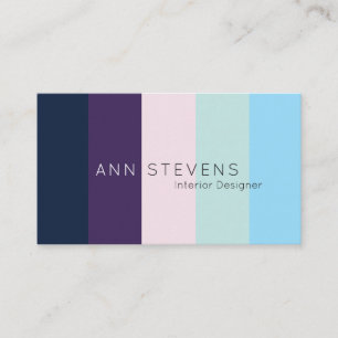 Vertical colourful stripe pattern business card