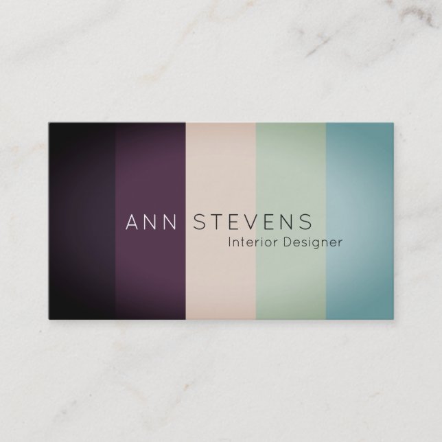 Vertical colourful stripe pattern shade light edit business card (Front)