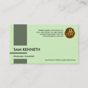 Vertical Column Stripe Manpower Recruitment Business Card