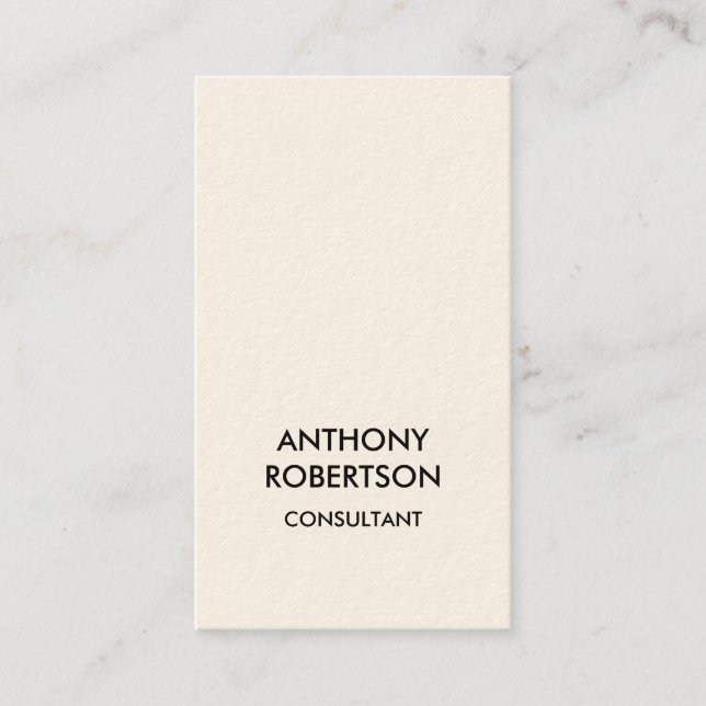 Vertical Cream Unique Design Business Card (Front)