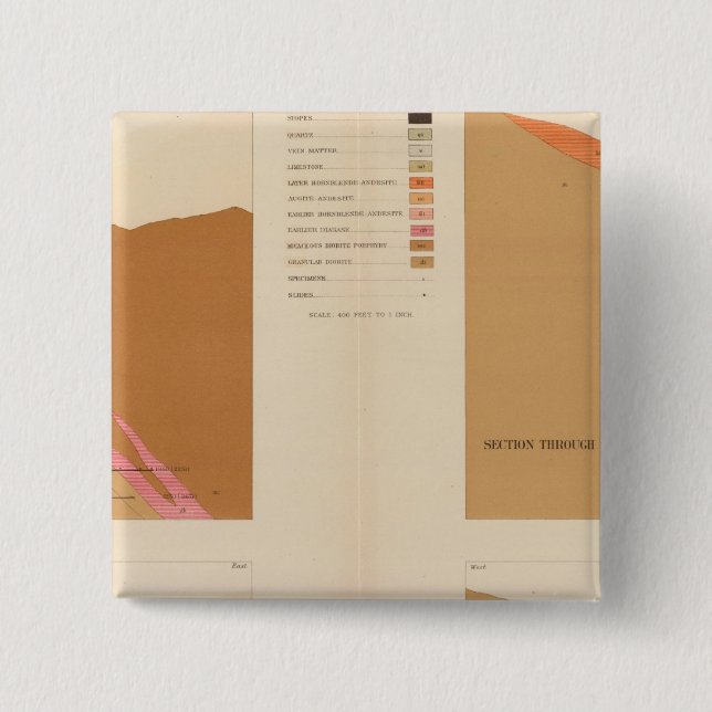 Vertical Cross Sections of the Lode, Utah shaft 15 Cm Square Badge (Front)