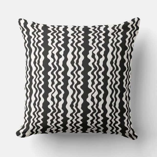 vertical, curved stripes, grey, stripes, black cushion (Front)