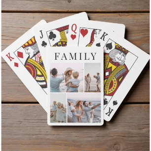 Vertical Custom Photo Collage Family Custom Playing Cards