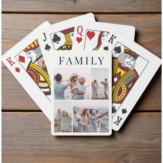Vertical Custom Photo Collage Family Custom Playing Cards (Creator Uploaded)