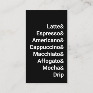 Vertical Dark Ampersand List Punch-Card Loyalty Card