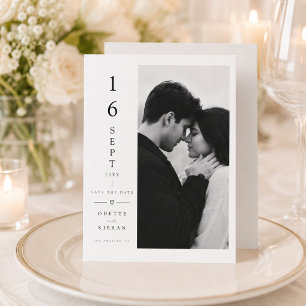 Vertical Date Wedding Save The Date Card.
