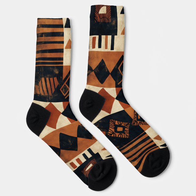 Vertical design with African elements Crew Socks (Right)