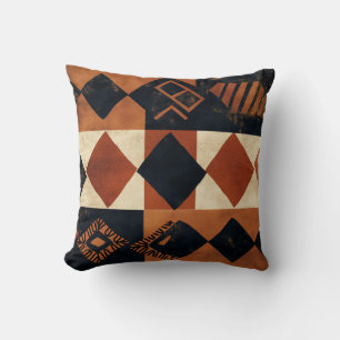 Vertical design with African elements Throw Pillow