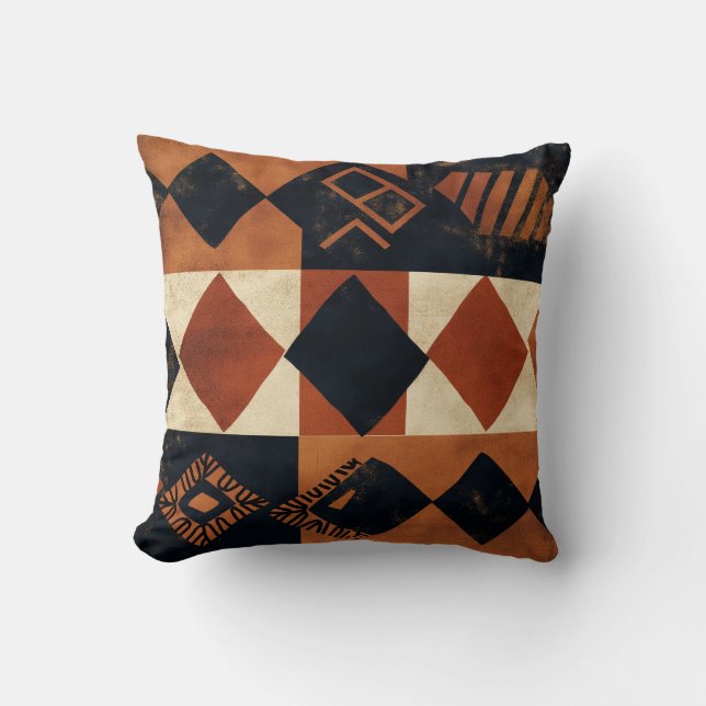Vertical design with African elements Throw Pillow (Front)