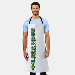 Vertical Door County Wisconsin Big Letter Apron