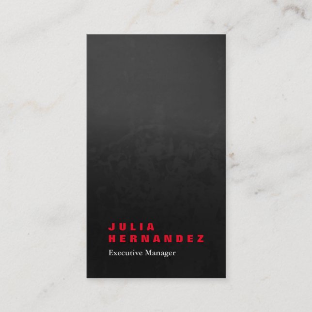 Vertical elegant impressive grey black red plain business card (Front)