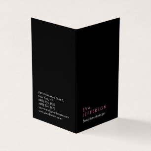 Vertical elegant unique modern black plain business card