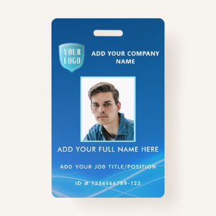 Vertical Employee Photo ID with Logo ID Badge