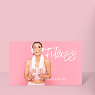 Vertical Fitness Personal Trainer QR Code Photo Business Card