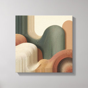 Vertical Flow Lines with Minimal Organic Elegance Canvas Print