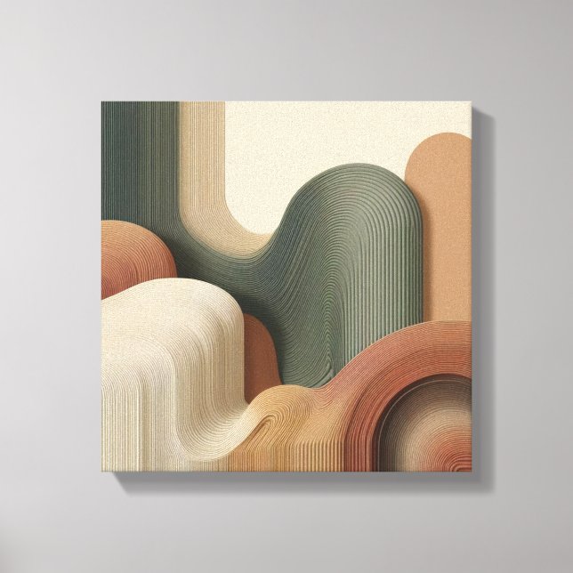  Vertical Flow Lines with Minimal Organic Elegance Canvas Print (Front)