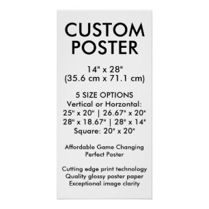 Vertical Glossy Custom Poster 14" x 28"