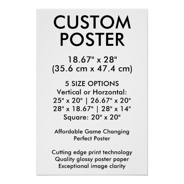 Vertical Glossy Custom Poster 18.67" x 28" (Front)